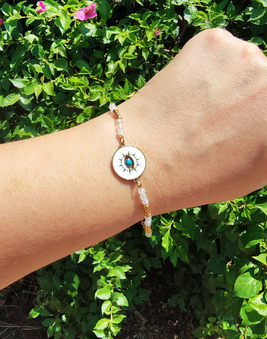 Bracciale Medaglione di Protezione Pietra di Luna
