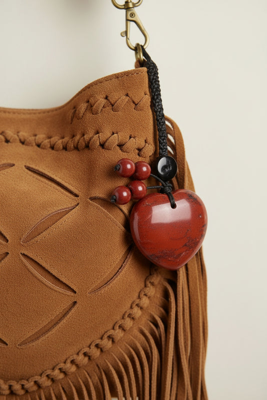 Charm Cuore Diaspro Rosso (Radicamento ed Energia Vitale)