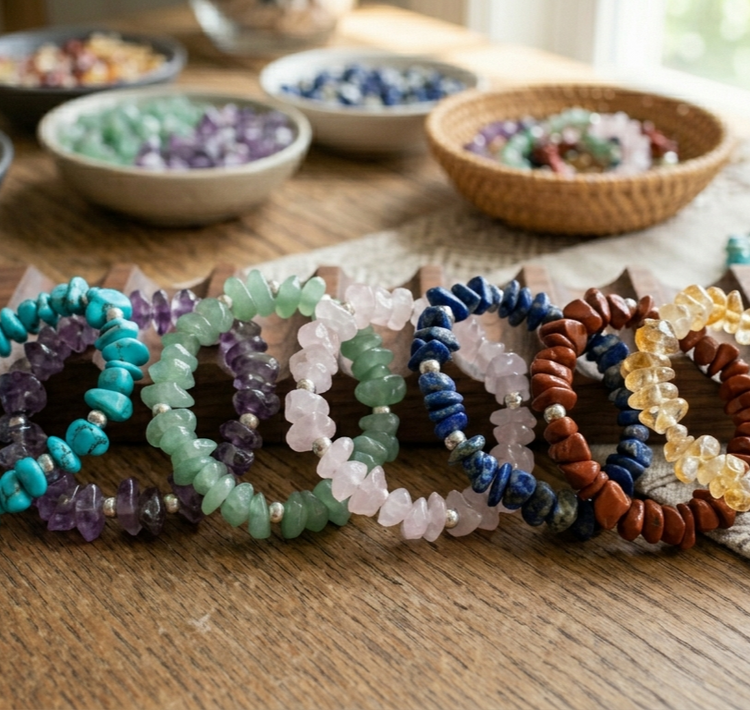 Bracciali con pietre in chips