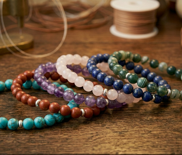 Bracciali con perle in pietra