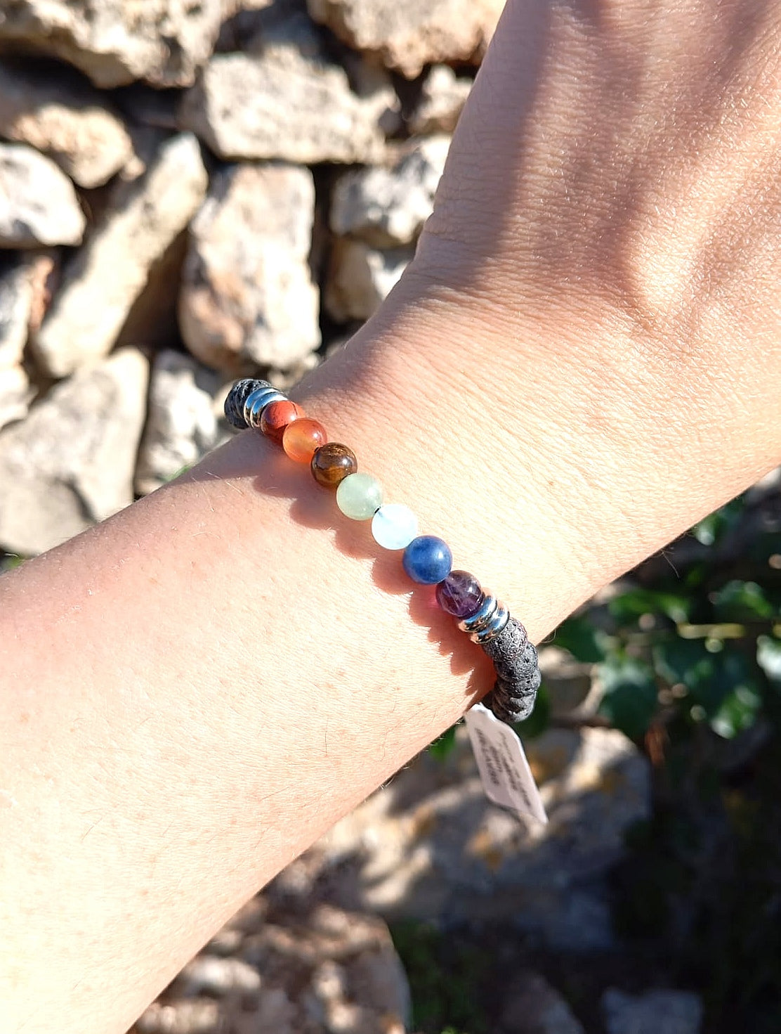 Bracciale 7 Chakra Pietra Lavica