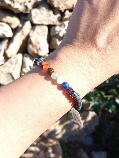 Bracciale 7 Chakra Pietra Lavica