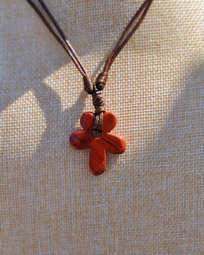 Collana Fiore Diaspro Rosso (Radicamento ed Energia Vitale)