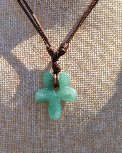 Collana Fiore Avventurina Verde (Fortuna e Guarigione)