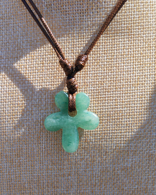 Collana Fiore Avventurina Verde (Fortuna e Guarigione)
