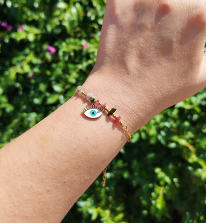 Bracciale di Protezione Malocchio Tormalina Multicolor