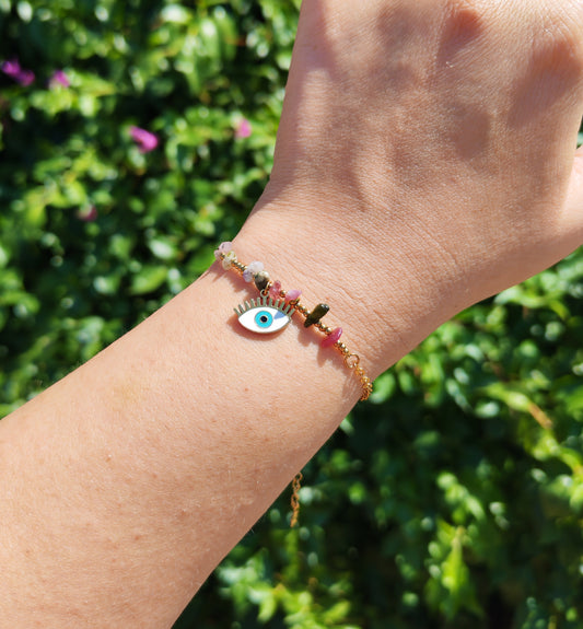 Bracciale di Protezione Malocchio Tormalina Multicolor