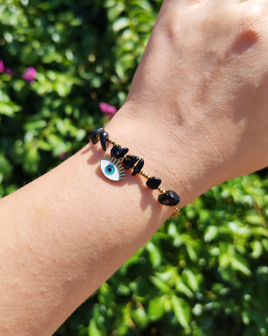 Bracciale di Protezione Malocchio Tormalina Nera