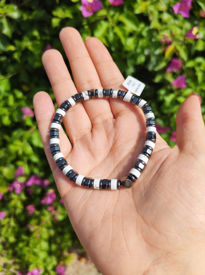 Bracciale Ematite & Howlite (Misura large)