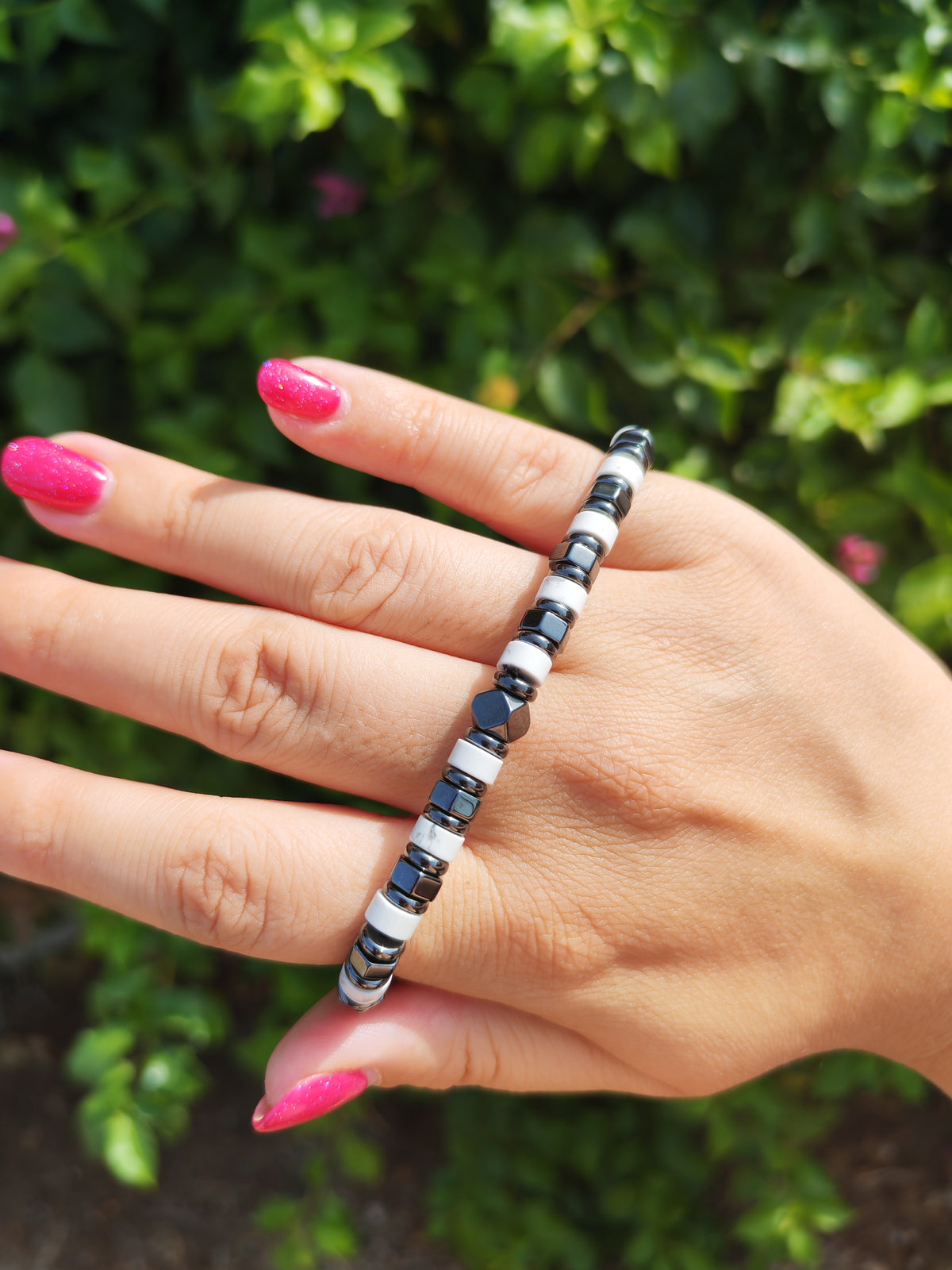 Bracciale Ematite & Howlite (Misura large)