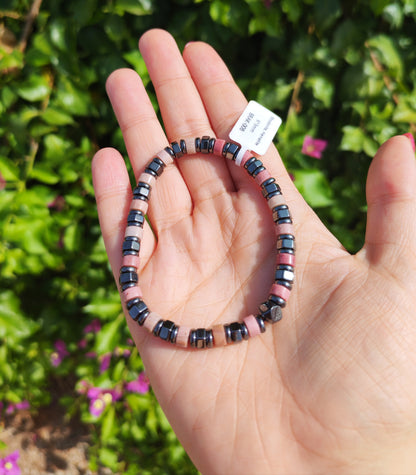 Bracciale Ematite & Rodonite (Misura large)