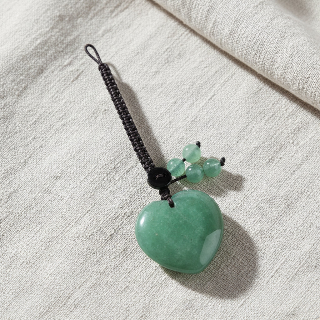 Charm Cuore Avventurina Verde (Fortuna e Guarigione)