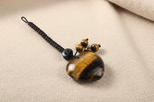 Charm Cuore Occhio di Tigre (Coraggio e Chiarezza)