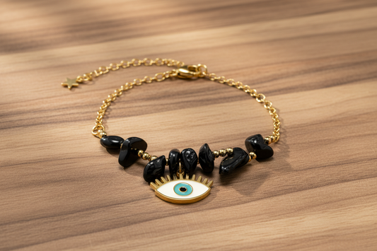 Bracciale di Protezione Malocchio Tormalina Nera