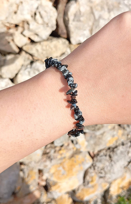 Bracciale Ossidiana Fiocco di Neve