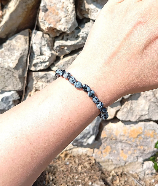 Bracciale Ossidiana Fiocco di Neve
