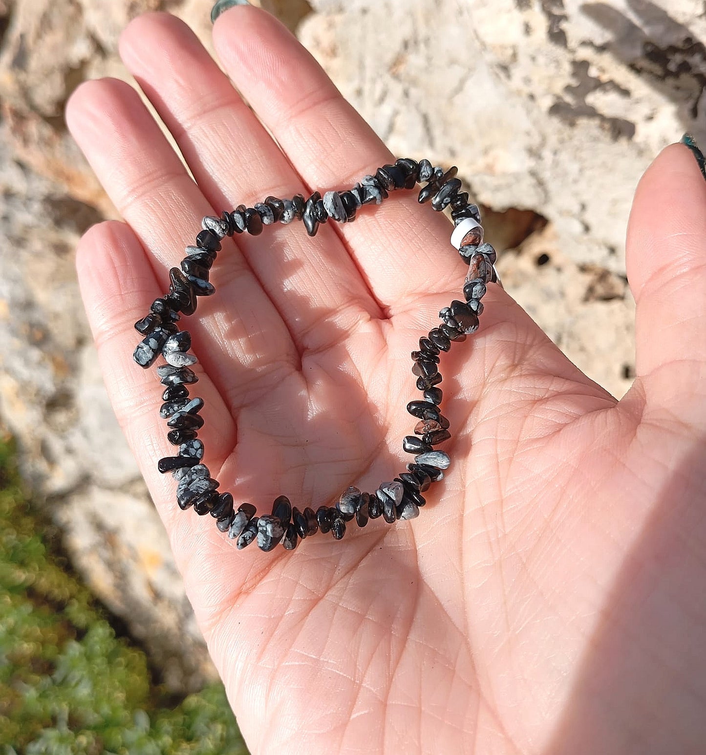 Bracciale Ossidiana Fiocco di Neve