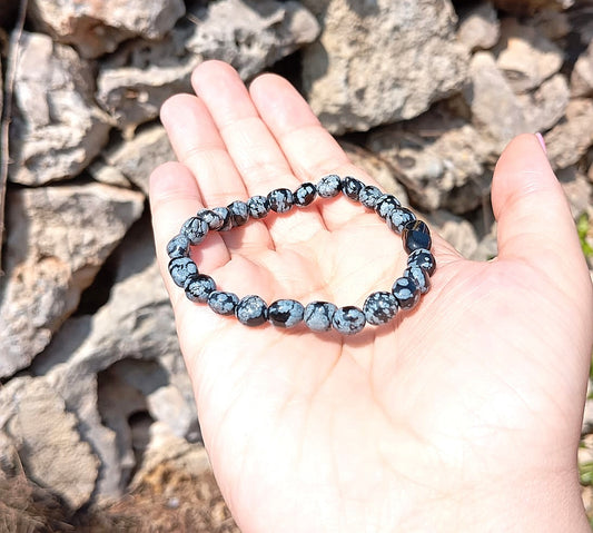 Bracciale Ossidiana Fiocco di Neve